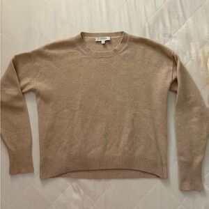 INTERMIX Beige Cashmere-Blend Crewneck Sweater